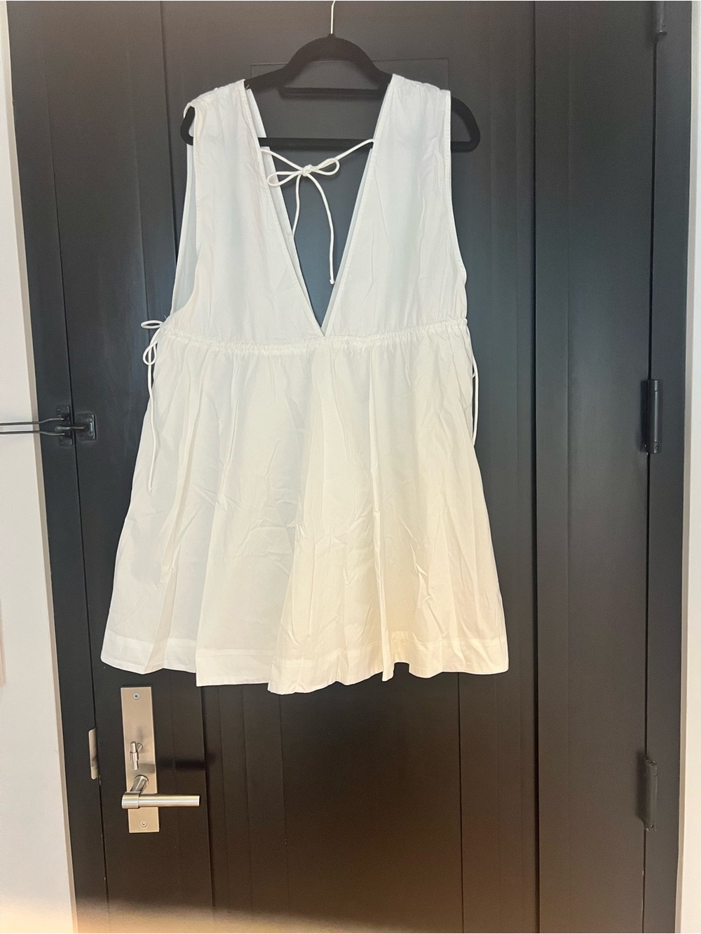 Abercrombie & Fitch Babydoll Poplin White Mini Dress XL - Picture 2 of 11